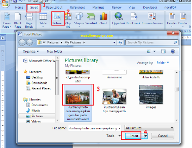 Cara Sisipkan Foto Atau Gambar Pada MS. Word